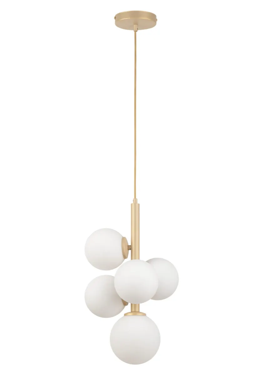 Lampa wisząca PERLA 5 biało-złota