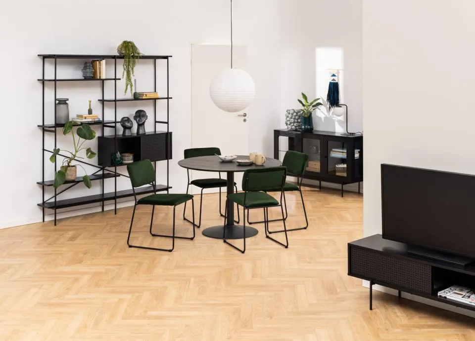 Krzesło Miranda Zielony, Czarny ( zestaw 2 sztuk ) - 0000080652