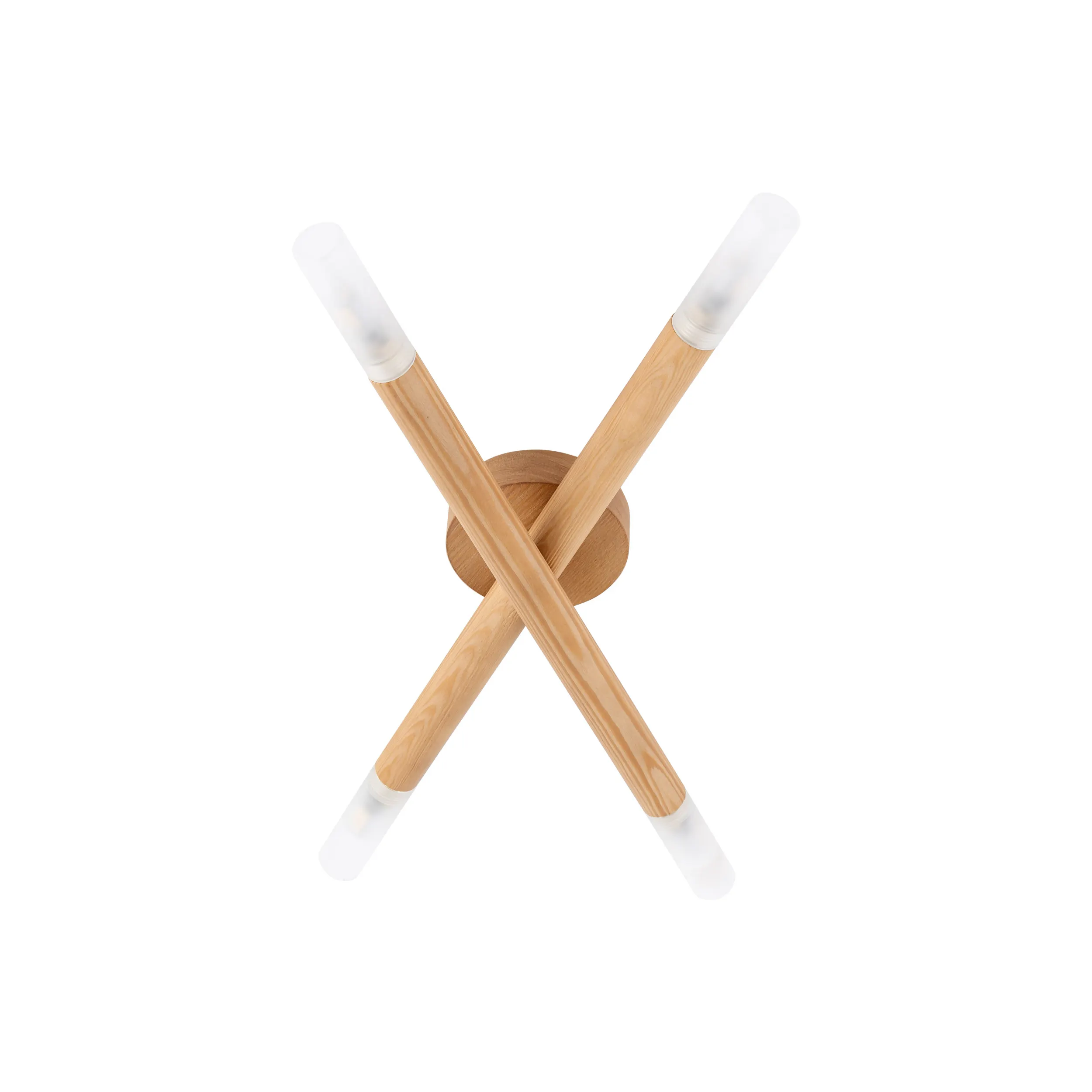 Lampa sufitowa NOBLE jasna drewniana z mlecznymi kloszami 50x23x5cm - TK_4524