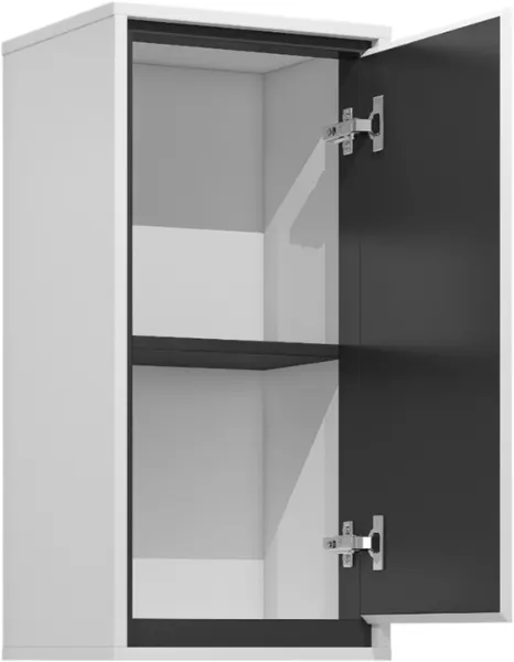 Szafka wisząca IRVINE 1-drzwiowa - biały połysk, czarny - 309WNP03