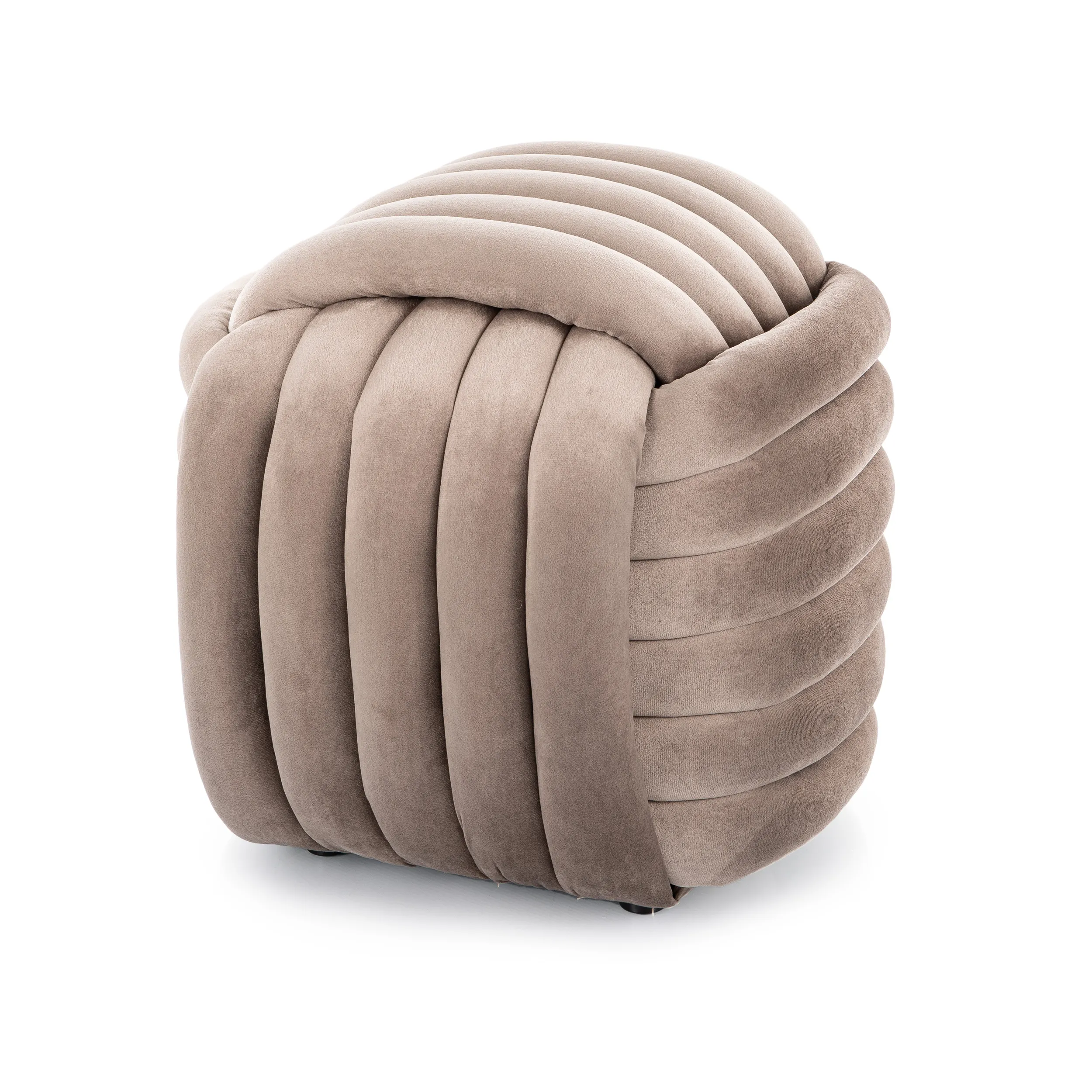 Puf BRUNI VELVET 42x45x45 ciemnobeżowy Meble