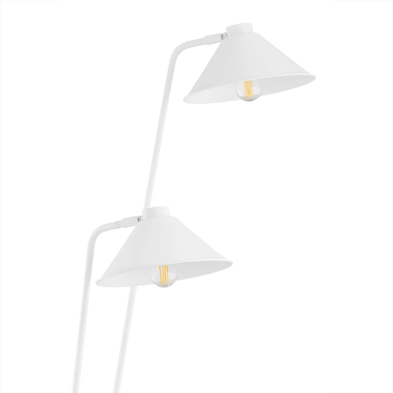 Lampa podłogowa Gabian biała z dwoma kloszami i regulacją - 7074