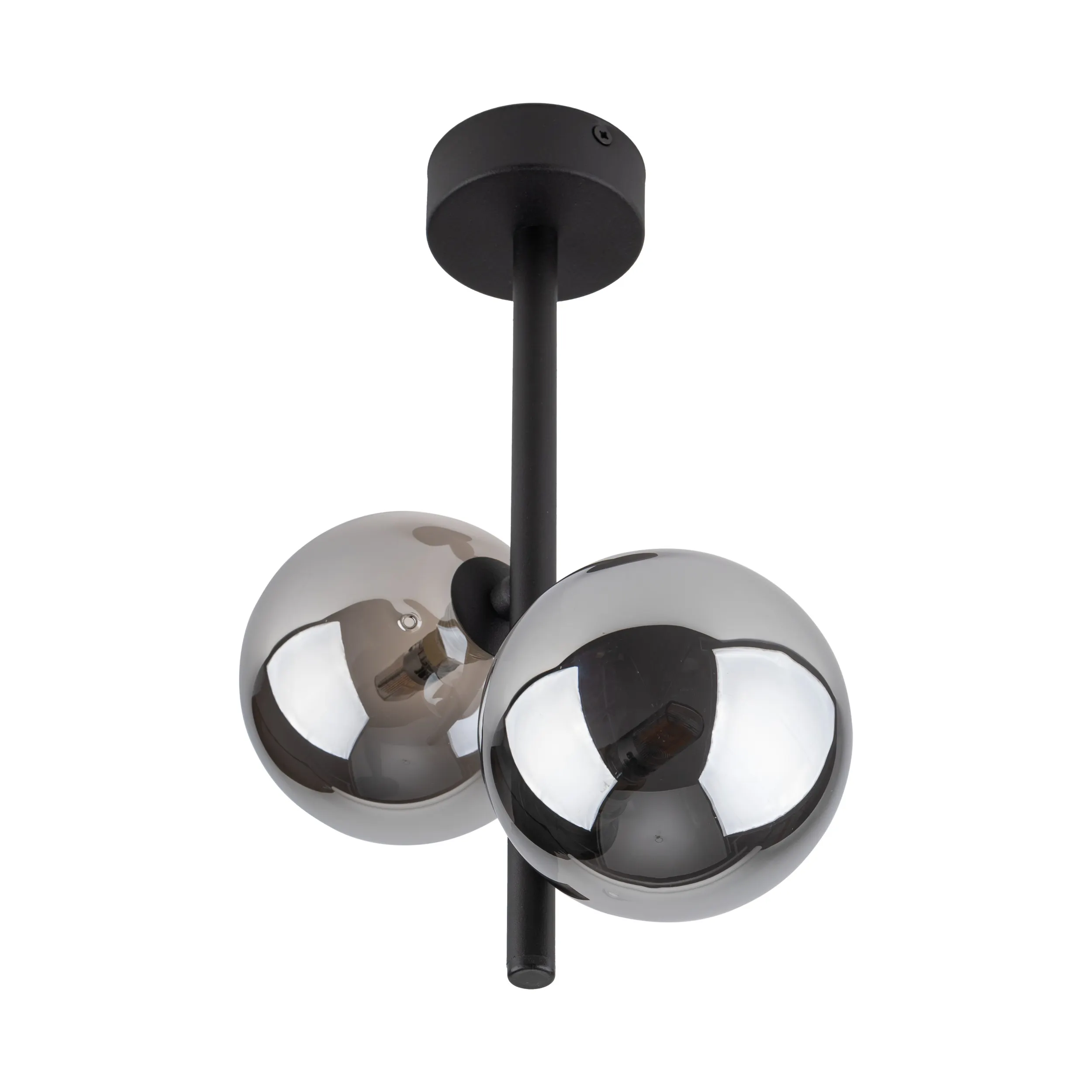 Lampa sufitowa ESTERA czarna z lustrzanymi szklanymi okrągłymi kloszami 34x27x12cm - TK_6706