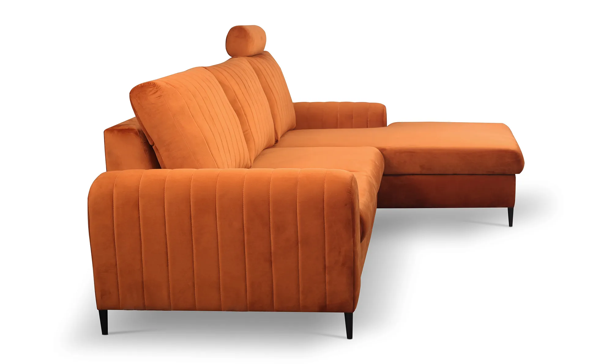 Narożnik rozkładany z pojemnikiem MONACO VELLUTO 251 cm prawy ceglasty - MONACO_NAR_VELLUTO33_P