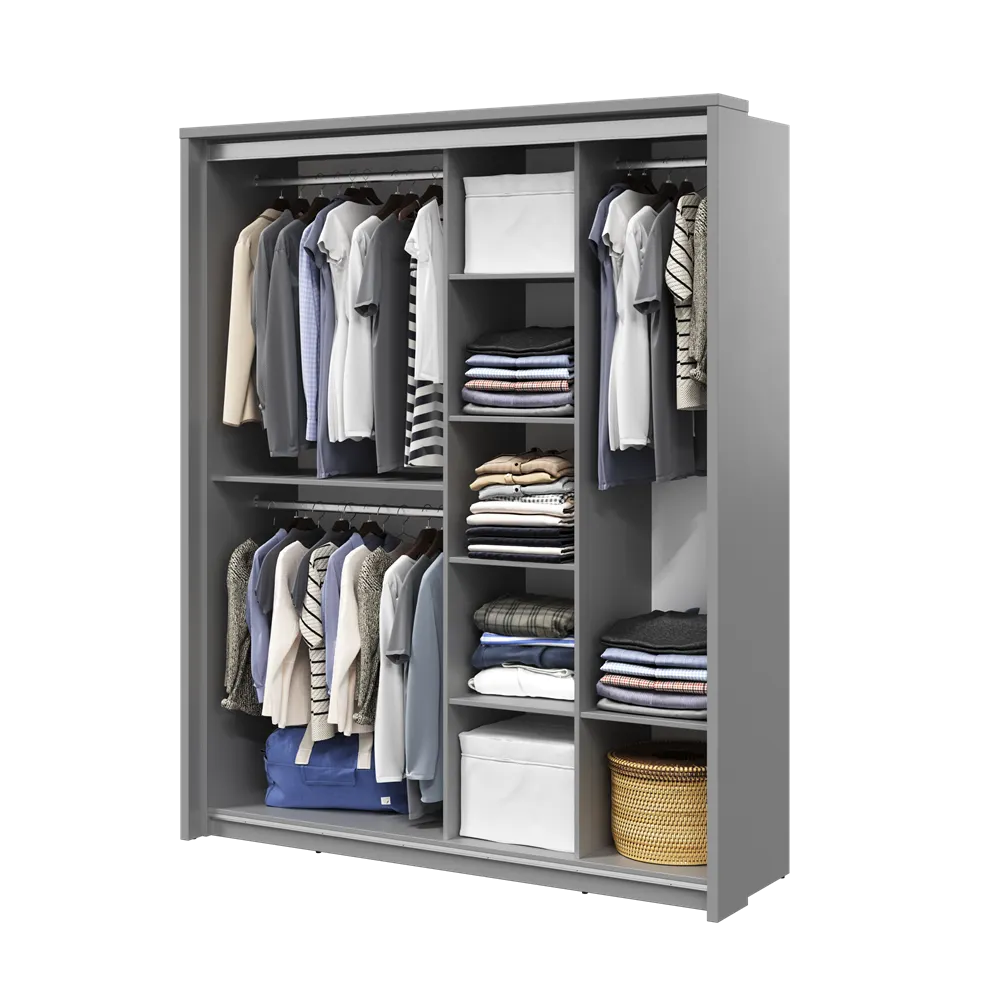 Szafa 2-drzwiowa z lustrami ARTI AR-17 180cm szara - AR17S