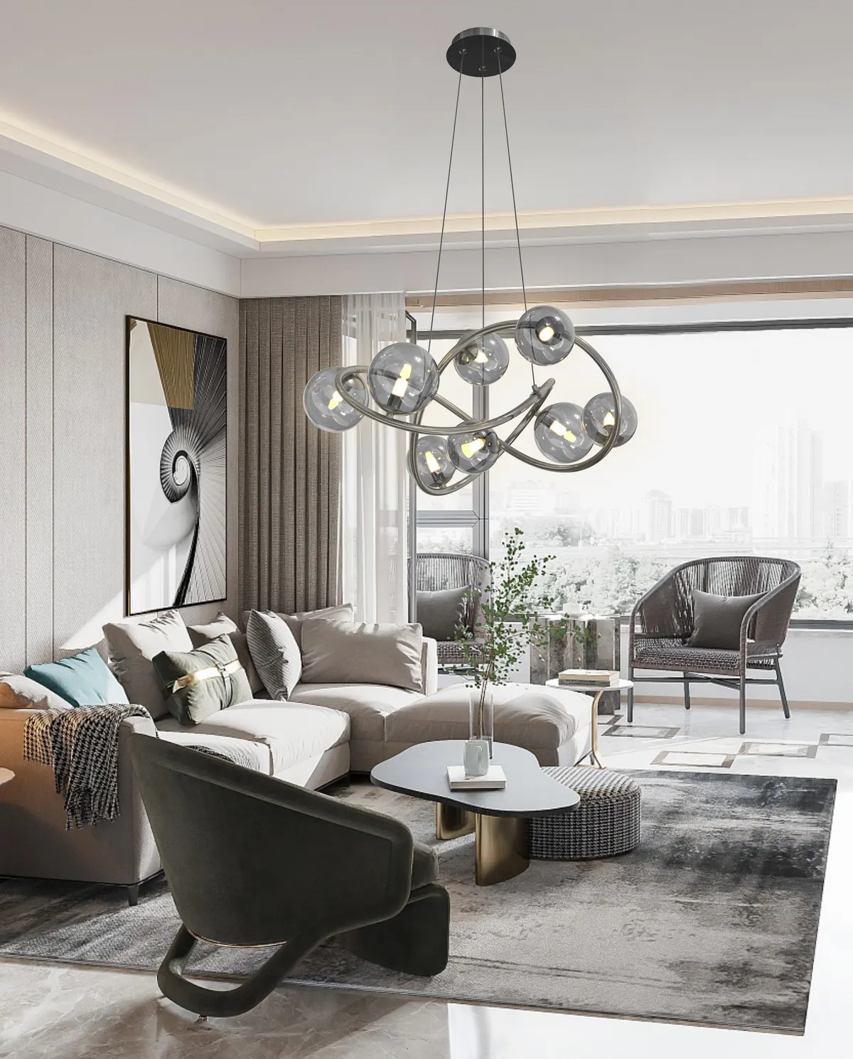 NANCY - Lampa wisząca 8-pł. — zdjęcie 4