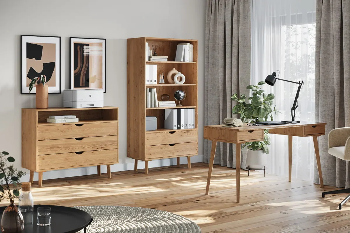 Komoda z 3 szufladami i półką lity dąb olejowany Simona - PRHSIM02