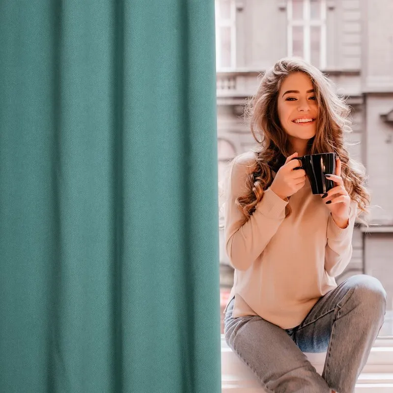 ZASŁONA GOTOWA AMARO 140X250 CM TURKUSOWY - EU_386921