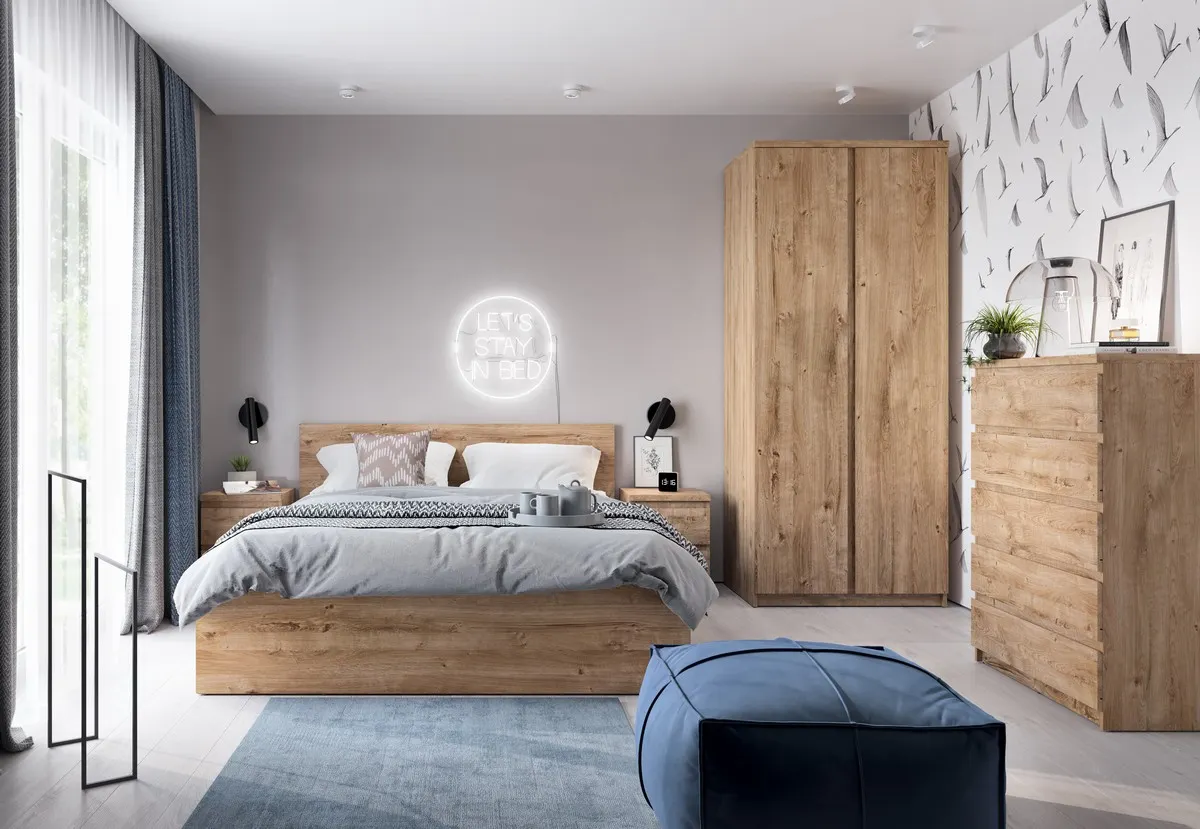 SZAFA 2-DRZWIOWA FRIBO FRIS02 DĄB RIBBECK ZŁOTY - 6000000009522