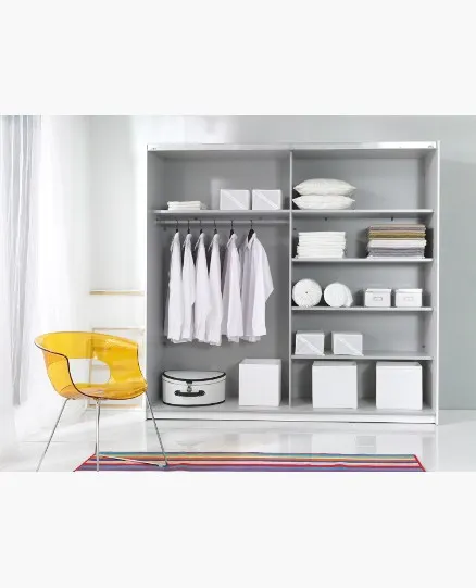 Szafa BETA 58 rozsuwana czarny mat z lustrami 221x210x61cm - 22W01658