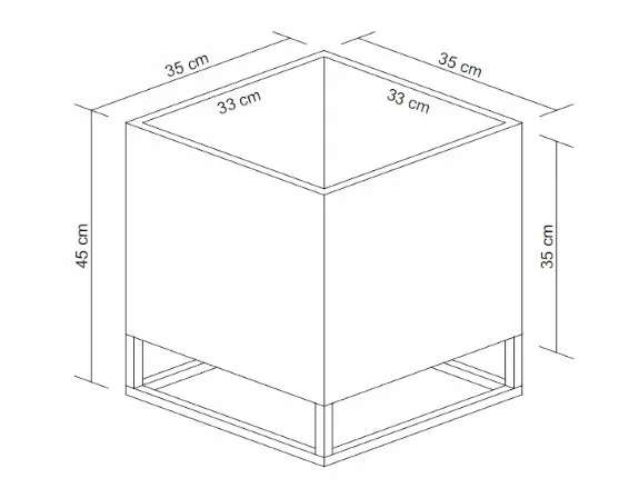 DONICZKA-osłonka na donice metalowa BORDEAUX S czarna - LD_TZ000035