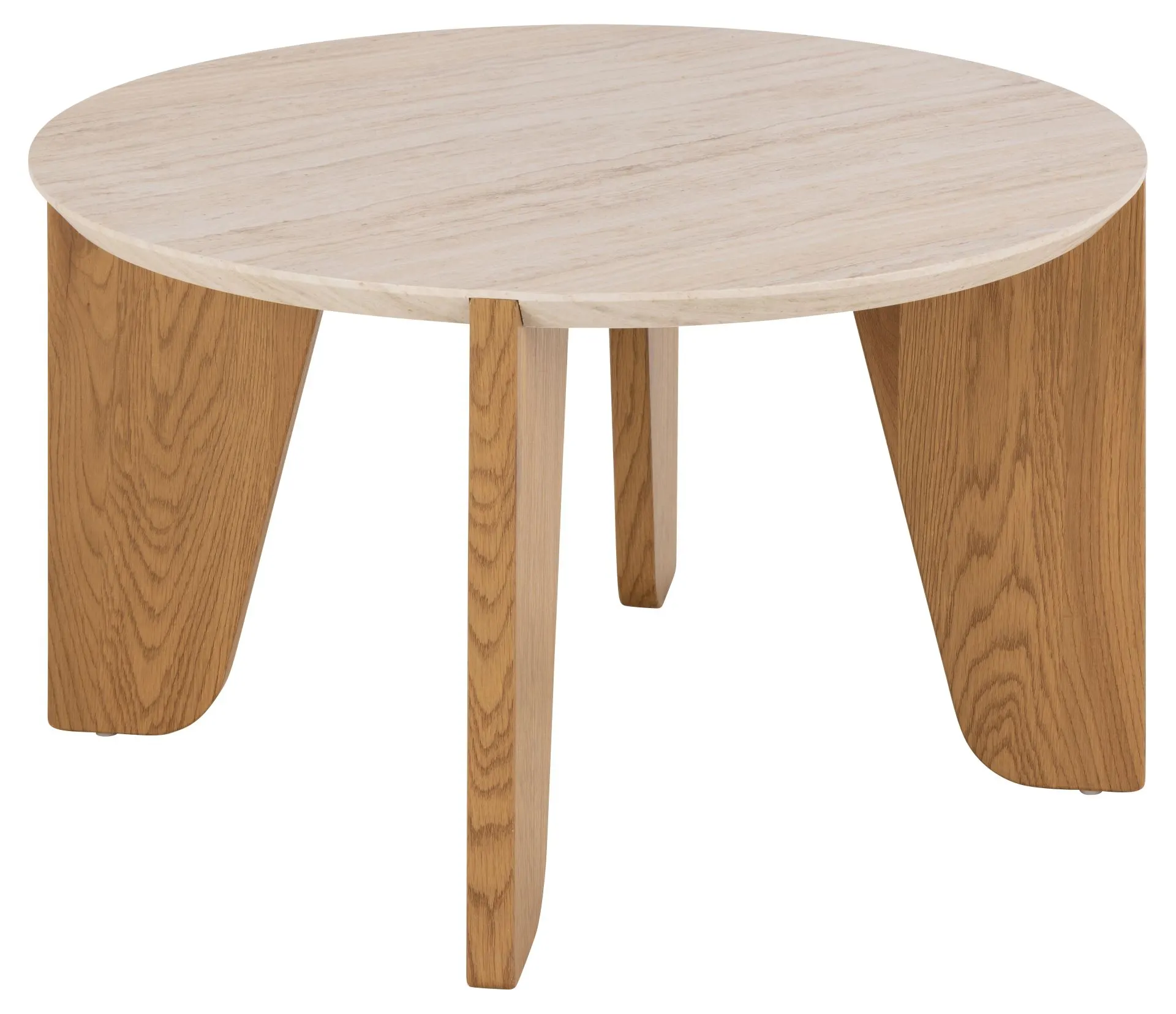 Stolik kawowy okrągły DOCKLAND 80x45 efekt drewna, naturalny - 0000107877