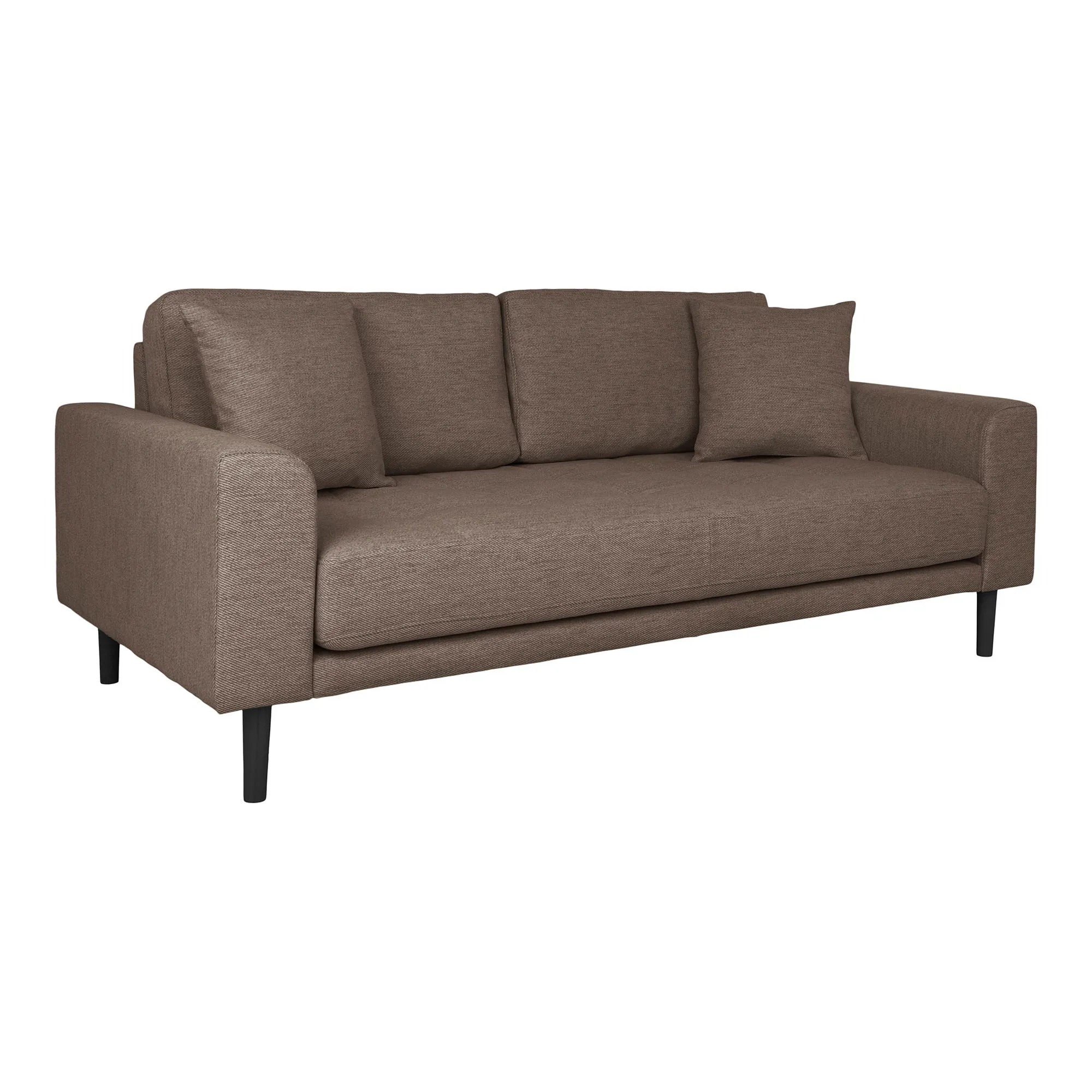 Sofa wypoczynkowa 2,5-osobowa LIDO - brązowa, czane nóżki