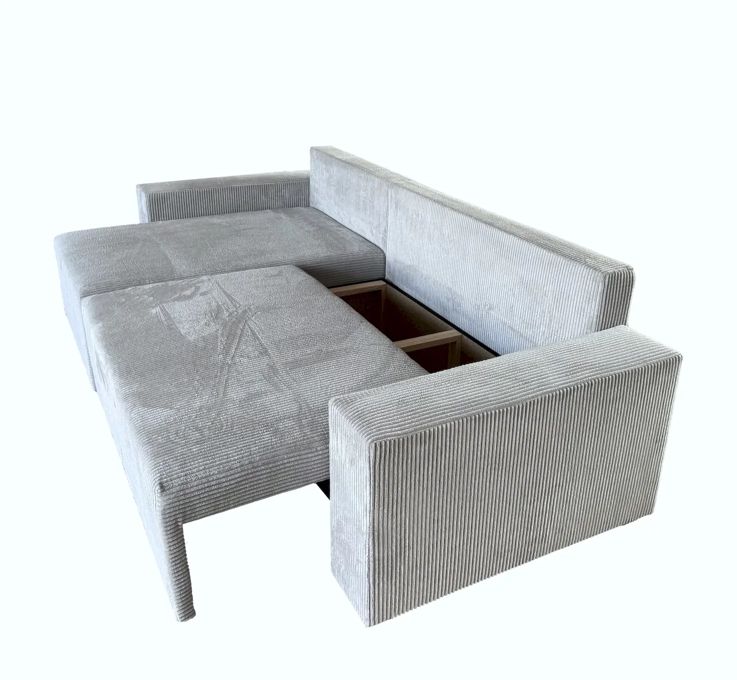 Narożnik rozkładany TOM uniwersalny z pojemnikiem jasny szary - RUZOOM19