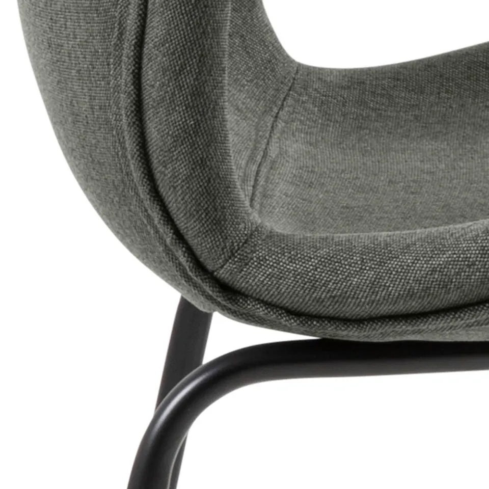 Krzesło tapicerowane minimalistyczne Doren Szary, Czarny ( zestaw 2 sztuk ) - 0000076805