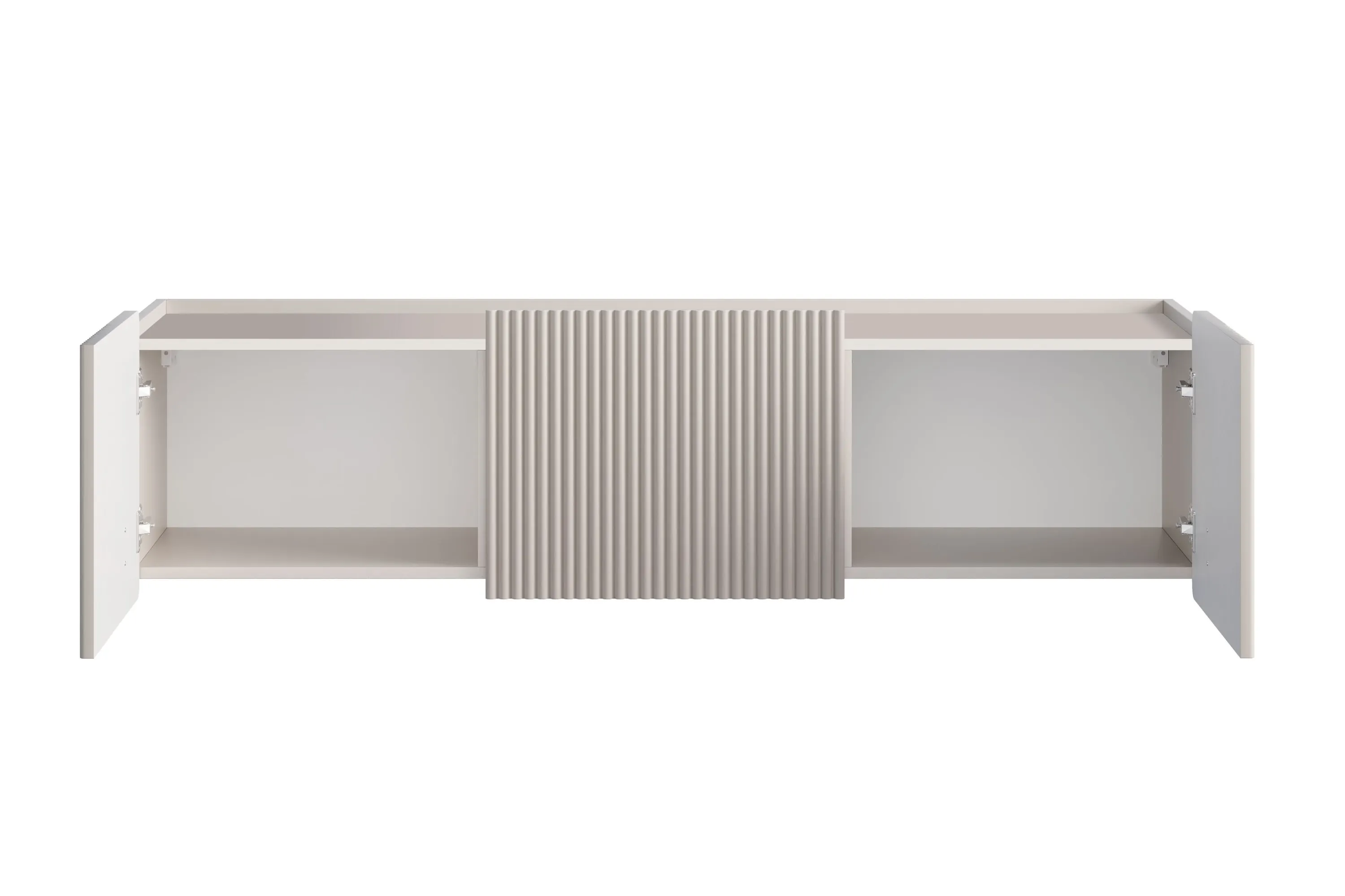 Szafka RTV wisząca MALMI 2-drzwiowa z 1 szufladą 150cm - kaszmirowy - złoty - B_167036