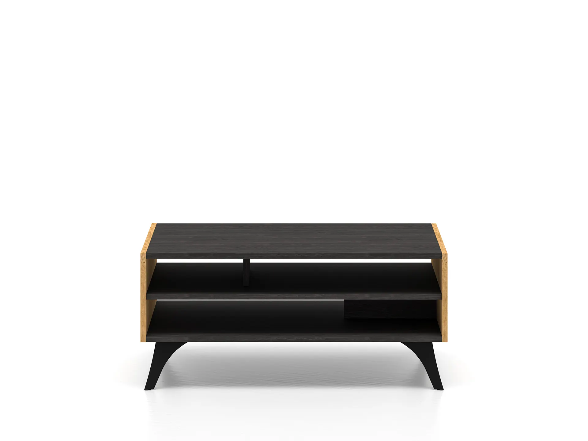 Stolik kawowy z 2 półkami TOSCANIA 07 dąb baltic dune jesion prestige czarny - 1TOSC07-001