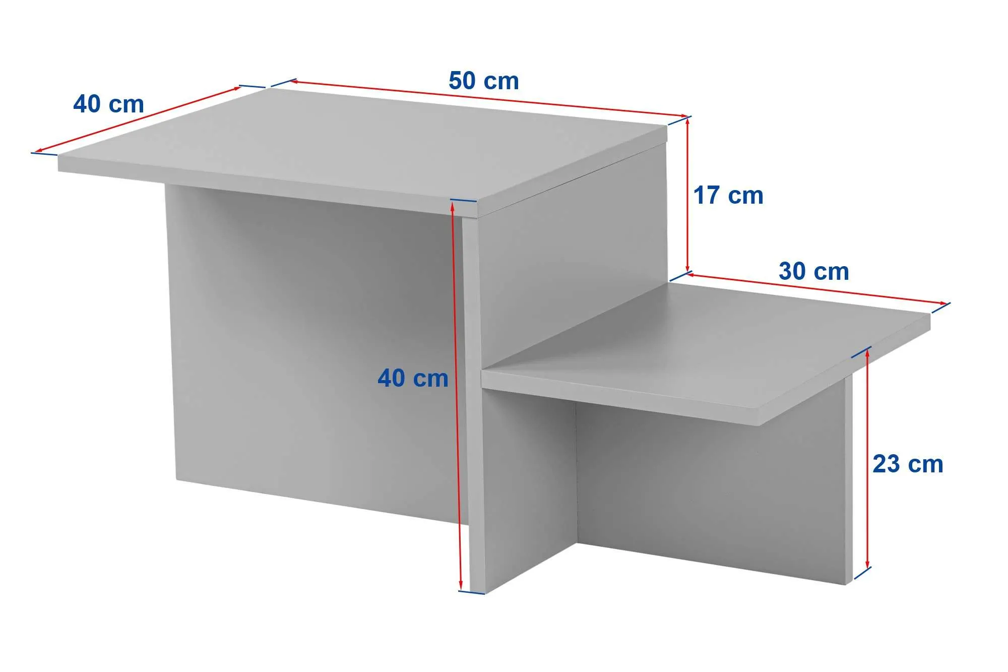 Stolik kawowy z boczną półką HARMONY 40x80 kolor orzech - ASI_241NRD1229