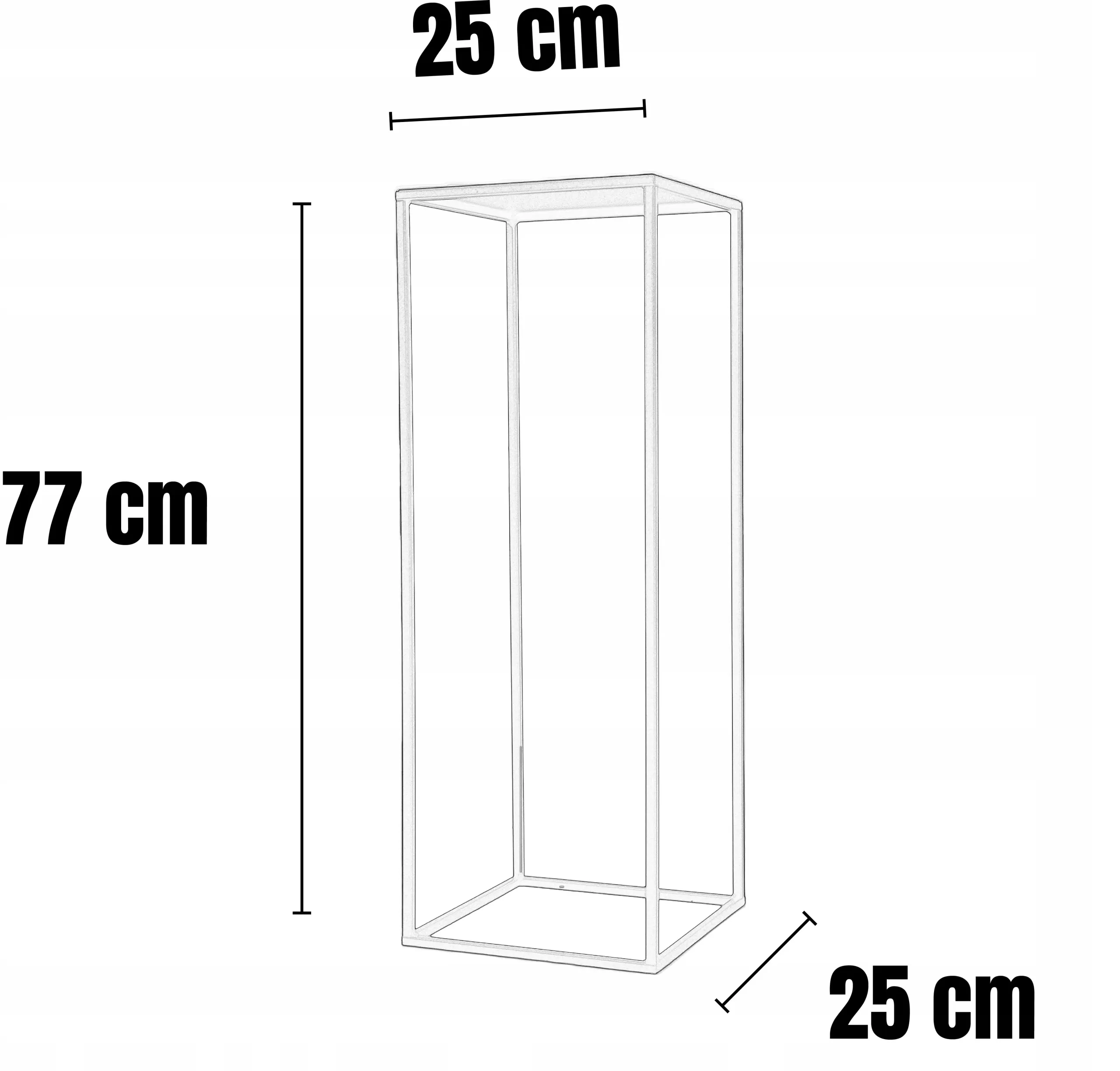 Kwietnik stojący metal drewno BREST L biały - LD_TZ000159