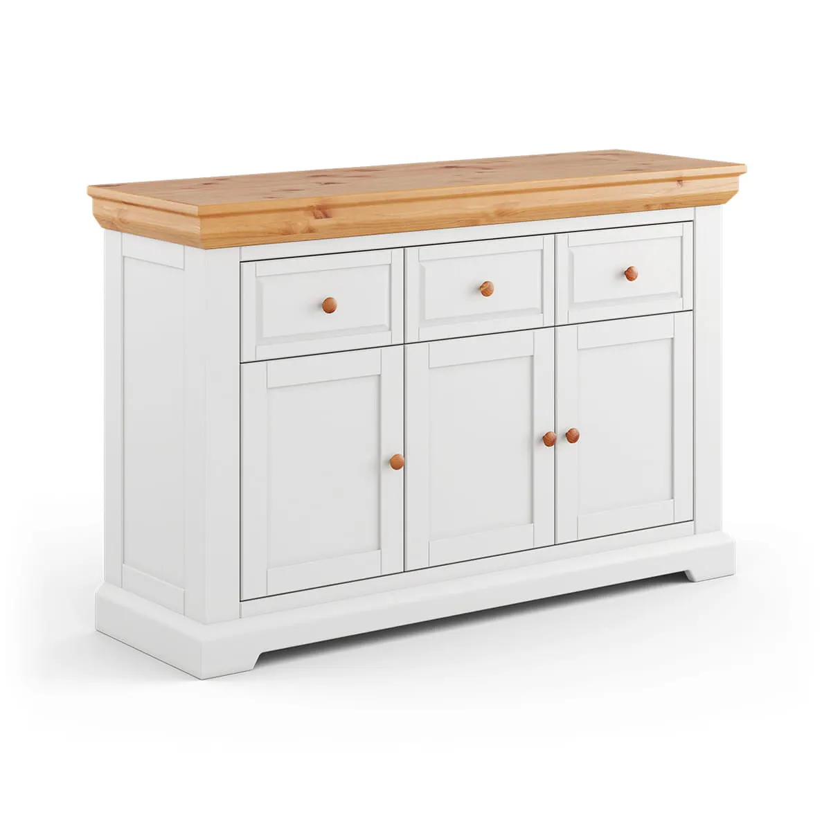 Komoda MARONE ELITE 3-drzwiowa z 3 szufladami biały, złocisty