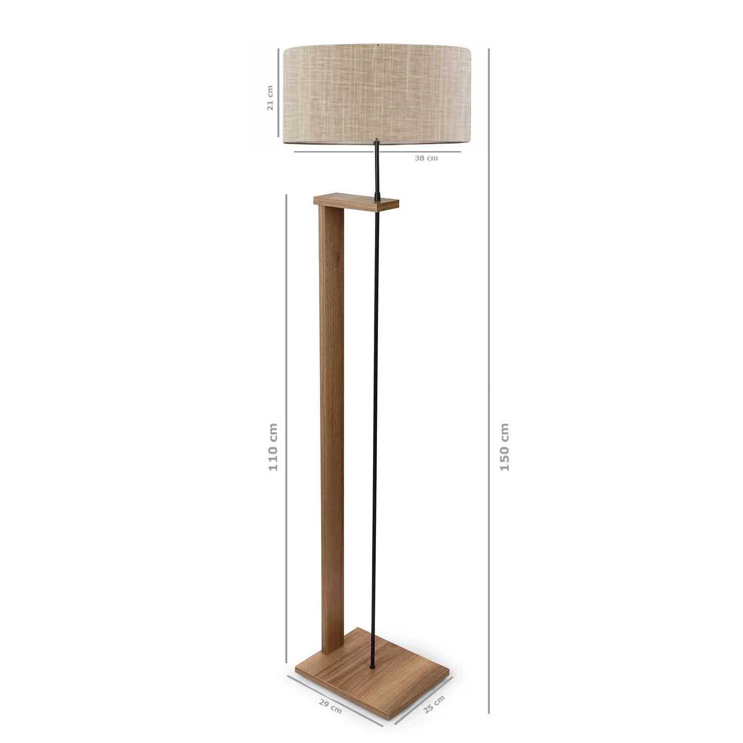 Lampa podłogowa AYD efekt drewna 150 cm klosz beżowy - ASI_780SGN4463