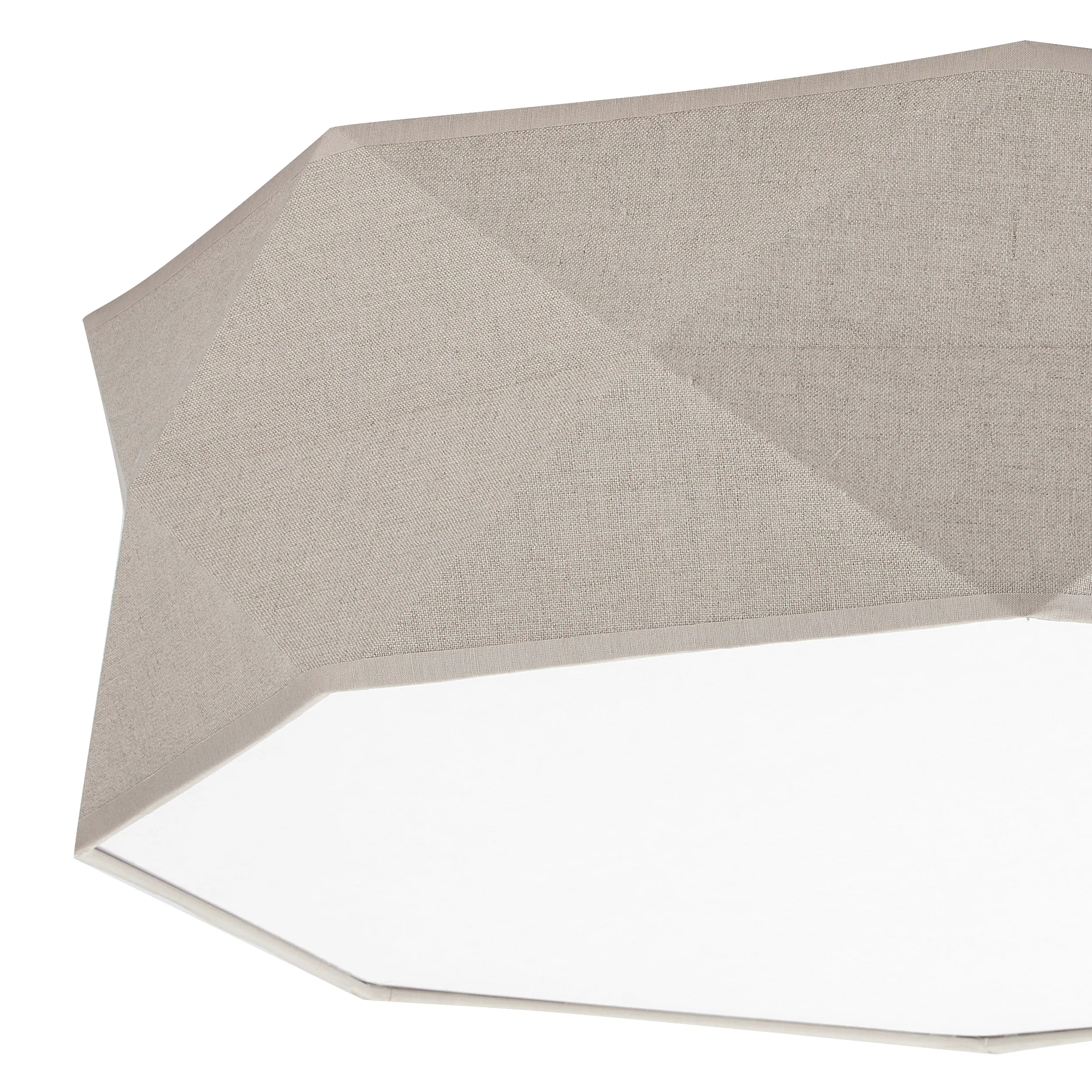 Lampa sufitowa KANTOOR brązowa z tkaniny z białym kloszem 52x17cm - TK_6195