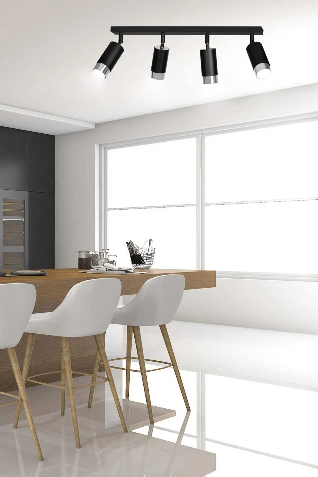 Lampa sufitowa HIRO Czarny/Chrom 964/4 - 964/4