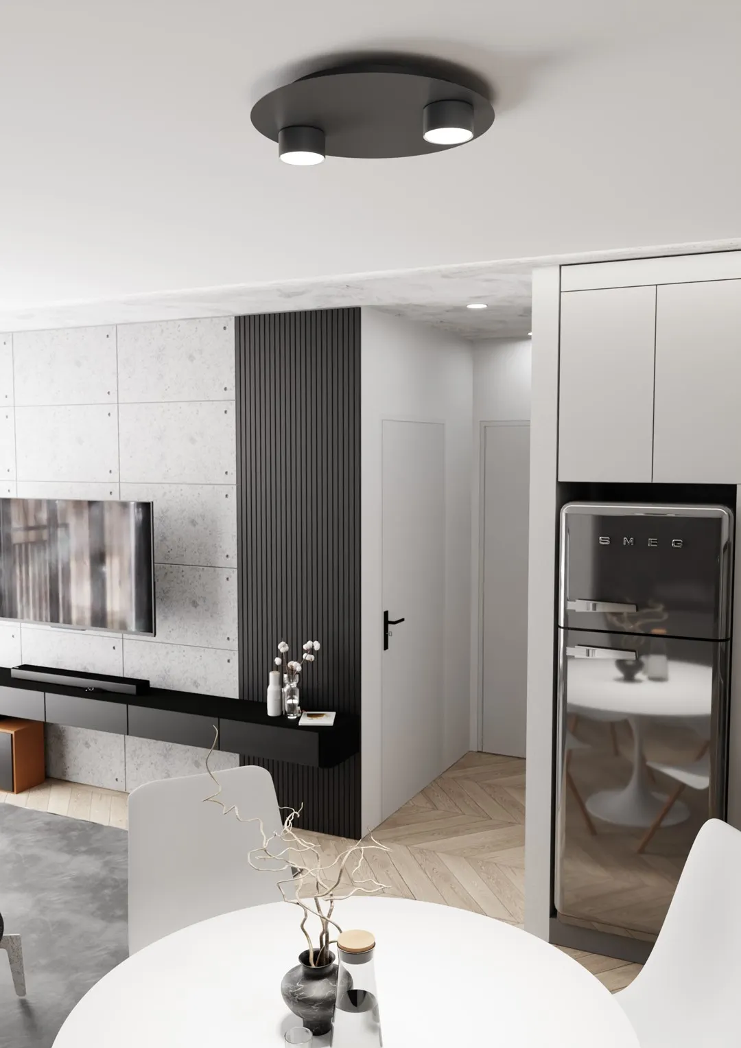 Okrągla lampa sufitowa BOLX 2 BL czarna - 1441/2