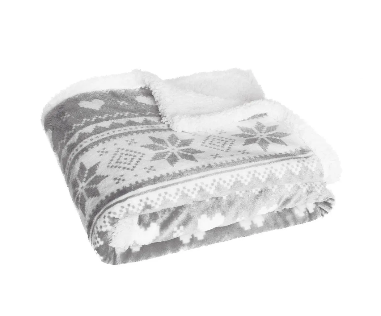 Koc świąteczny dwustronny SACO 150x200 001 szary - FARO_5904541911427