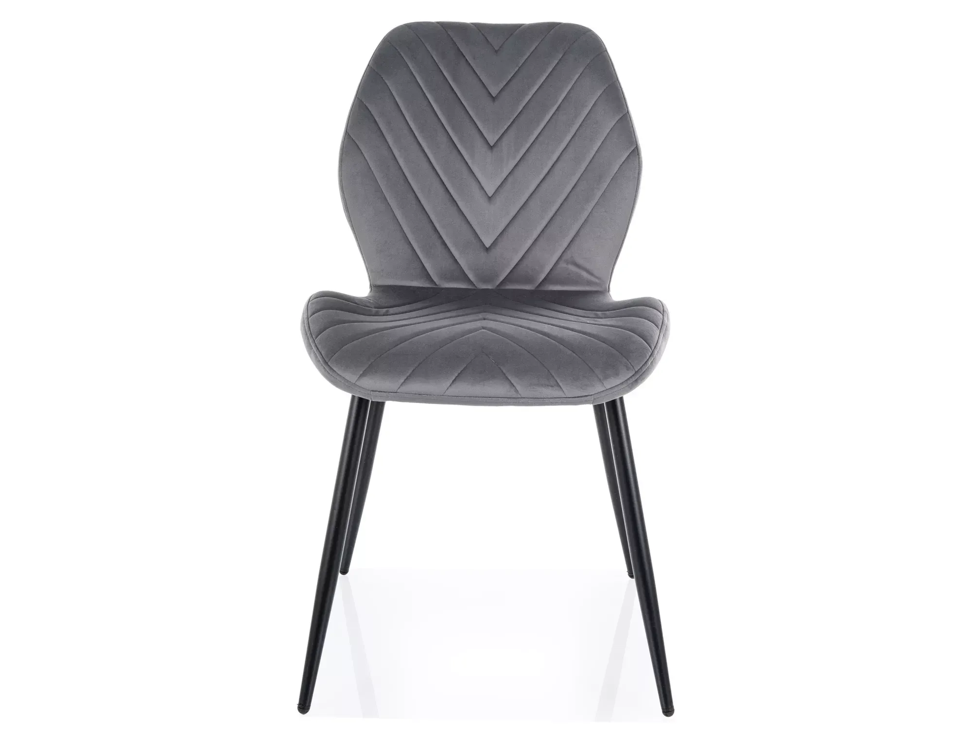Krzesło tapicerowane MIKE VELVET pikowane szare/czarne nogi - MIKEVCSZ
