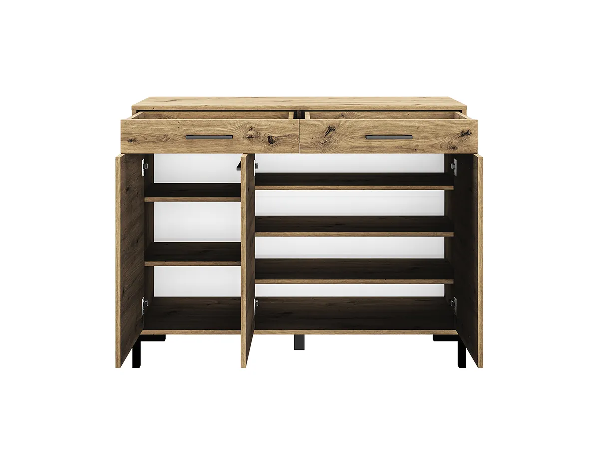 Komoda 3-drzwiowa z 2 szufladami NEVIO 14 dąb artisan