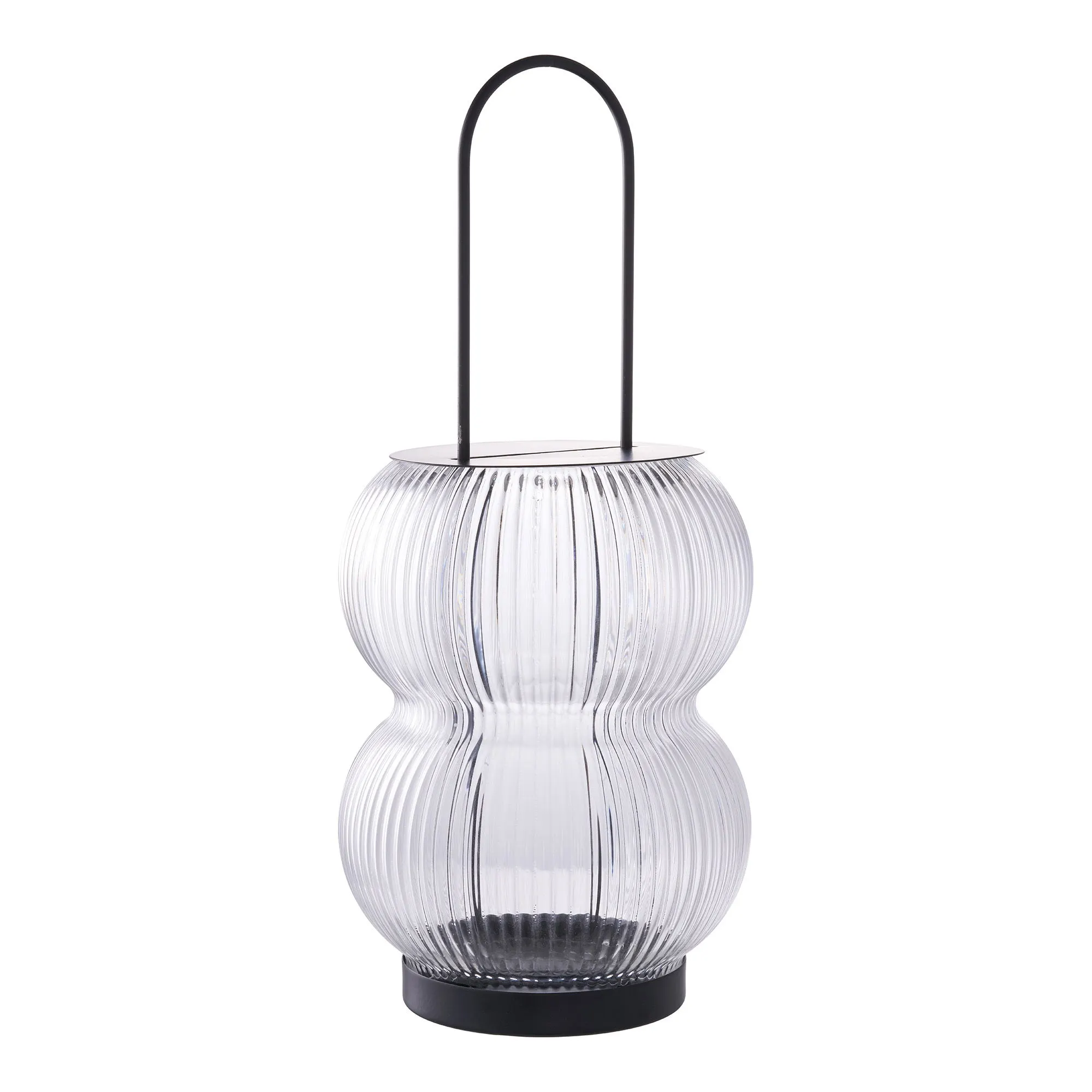 Latarnia LUCENA metal szkło szer.16 wys.36 cm czarny transparentny - 6407532