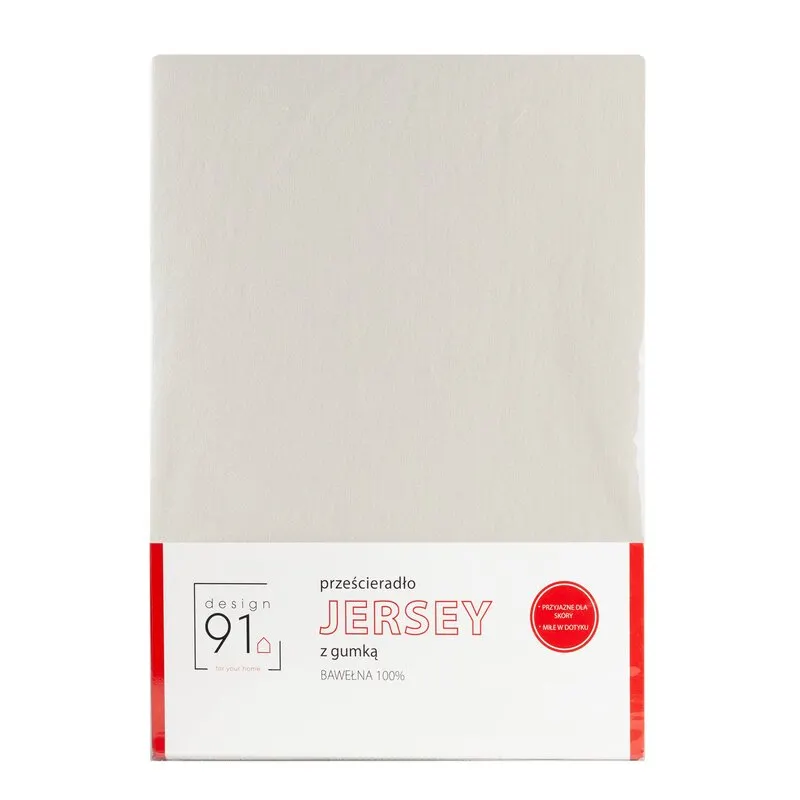 PRZEŚCIERADŁO Z GUMKĄ JERSEY D91 180X200 CM, WYS.30 CM BEŻOWY - EU_397059