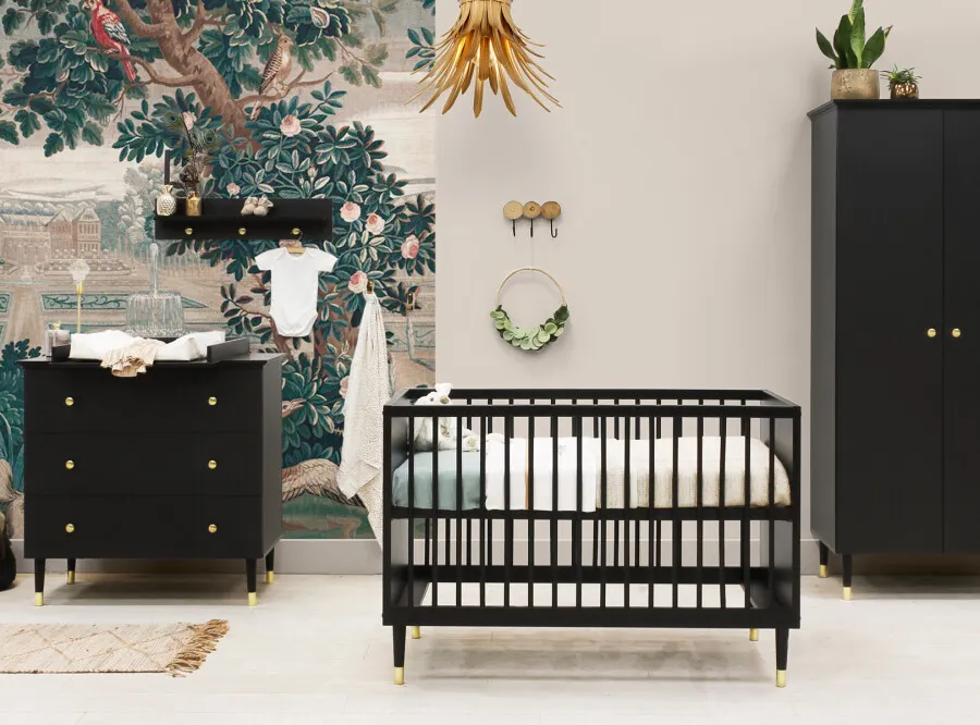 Szafa 2-drzwiowa CLEO 84x190 czarno-złota - BAN_CLE-1