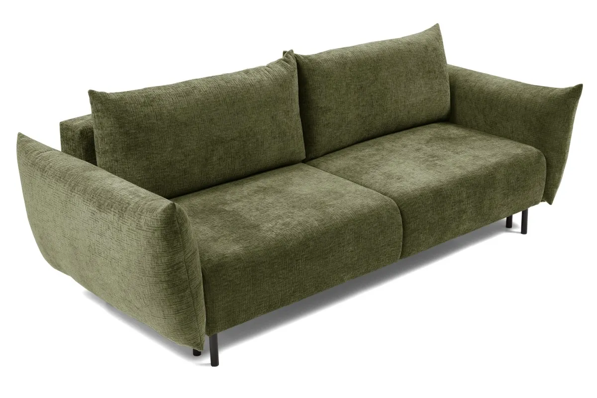 Sofa rozkładana z pojemnikiem ADEL 240 cm oliwkowa - ADEL_SOF_0TH38