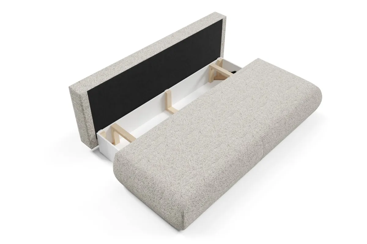 Sofa rozkładana z pojemnikiem PUENTE 214 cm beżowa — zdjęcie 7