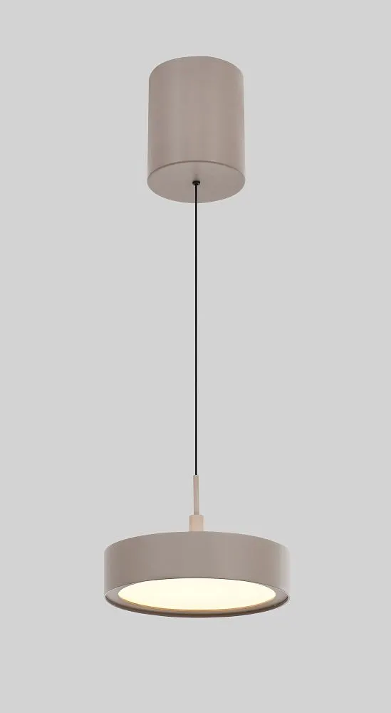 lampa wisząca, kolor beżowy, kabel czarny, okrągła podstawa, materiał metalowy