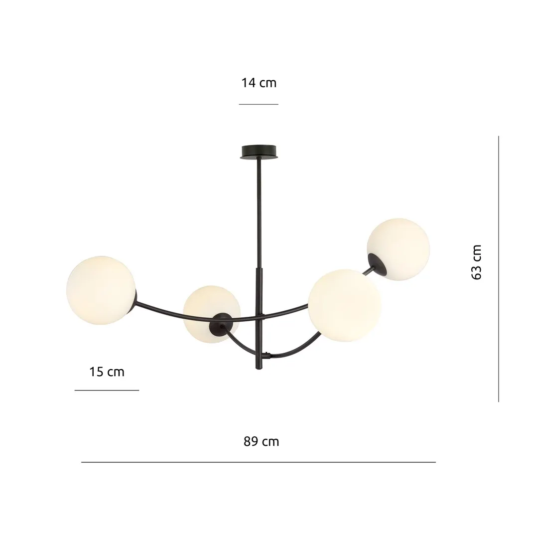 Lampa sufitowa HUNTER 4 czarny biały — zdjęcie 7