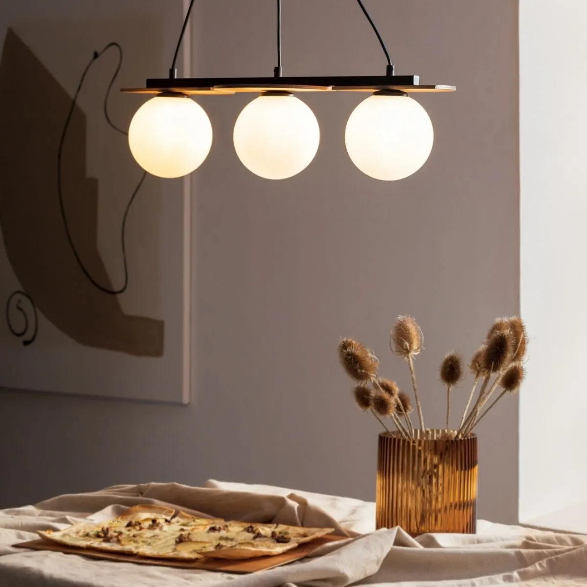 Lampa wisząca MIRROR 3 czarno-brązowa - SI_33299