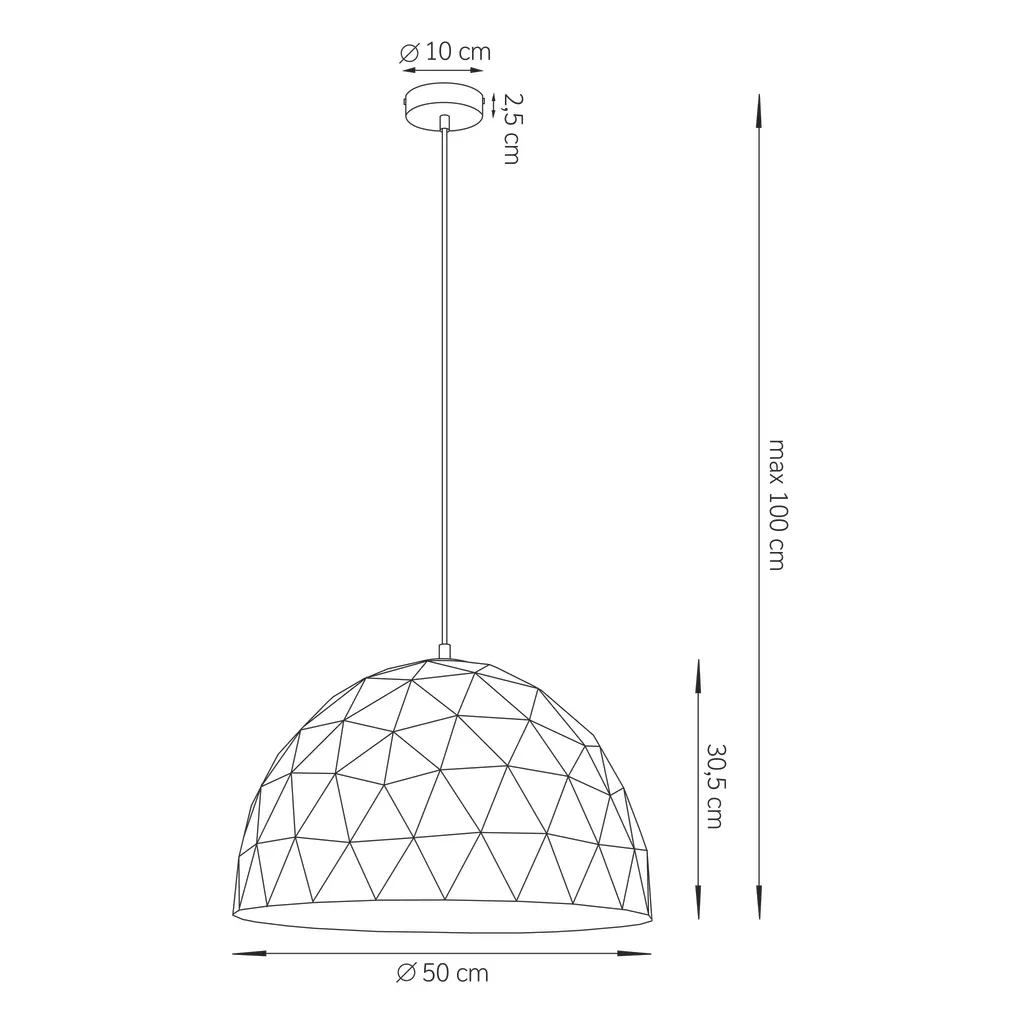 Lampa wisząca DIAMENT L czarno-złota - SI_31367