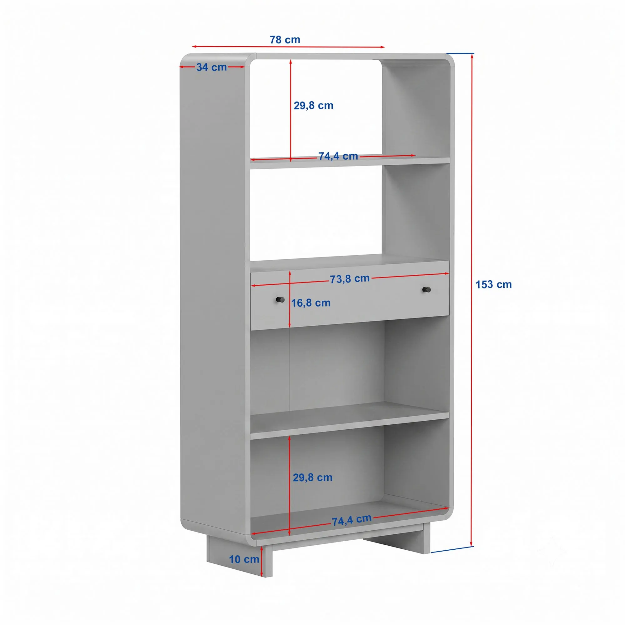 Regał otwarty SENZA z szufladą 78 cm orzech Milano - ASI_632NRD1118