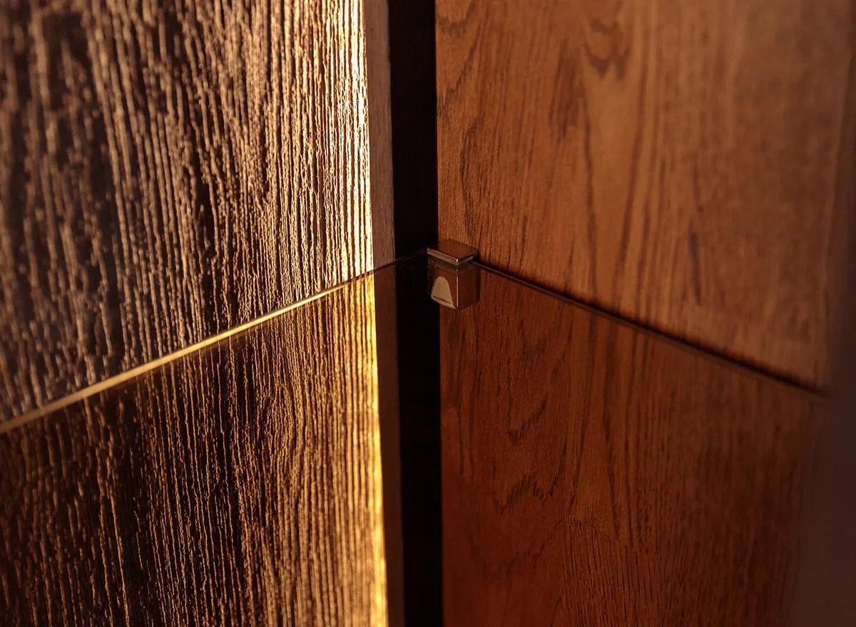 Witryna wąska dębowa COLLODI prawa z oświetleniem - tabacco - ZICOL01PT