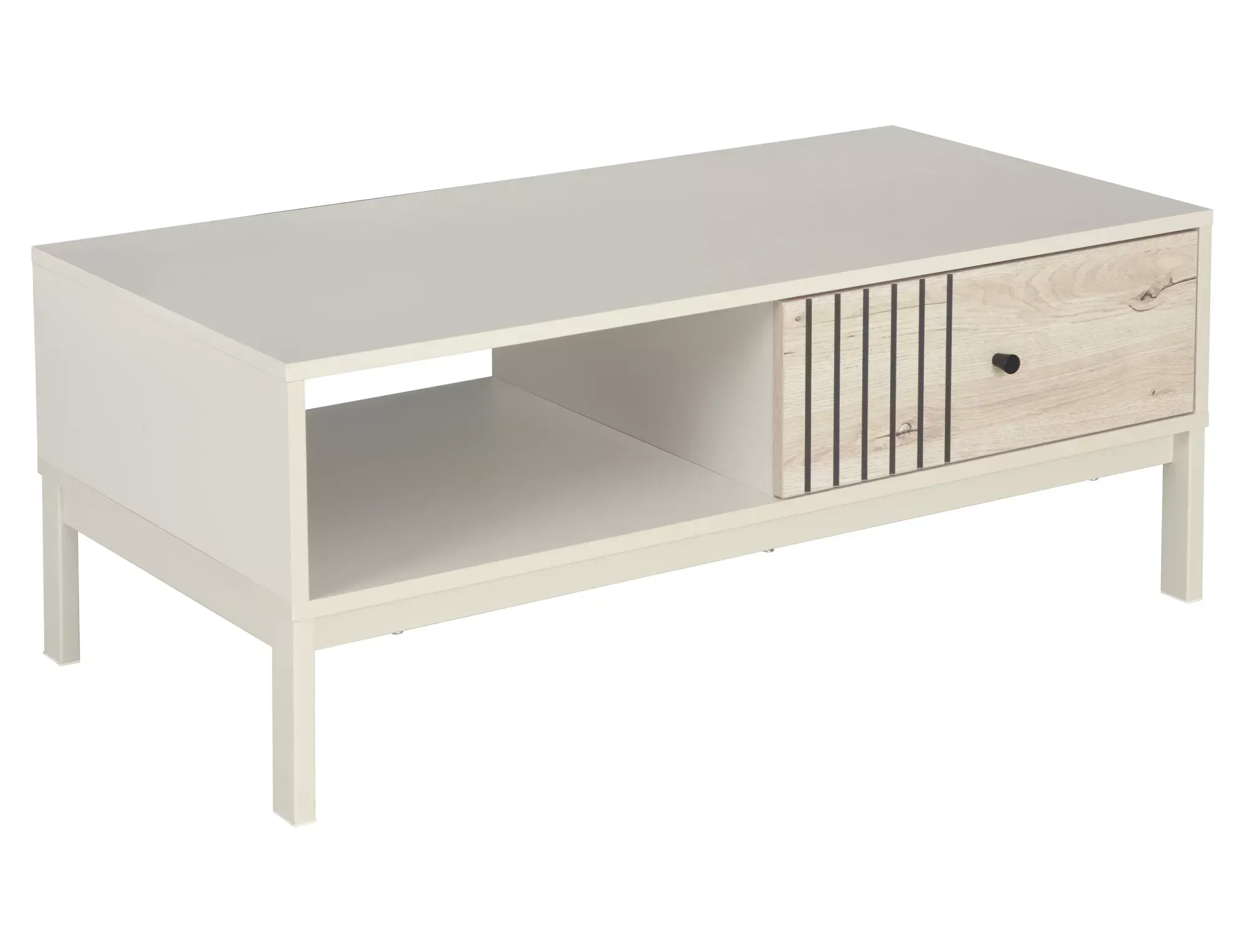 Stolik kawowy z szufladą FROST L5 50x100 złamana biel Stolik kawowy z szufladą FROST L5 50x100 złamana biel