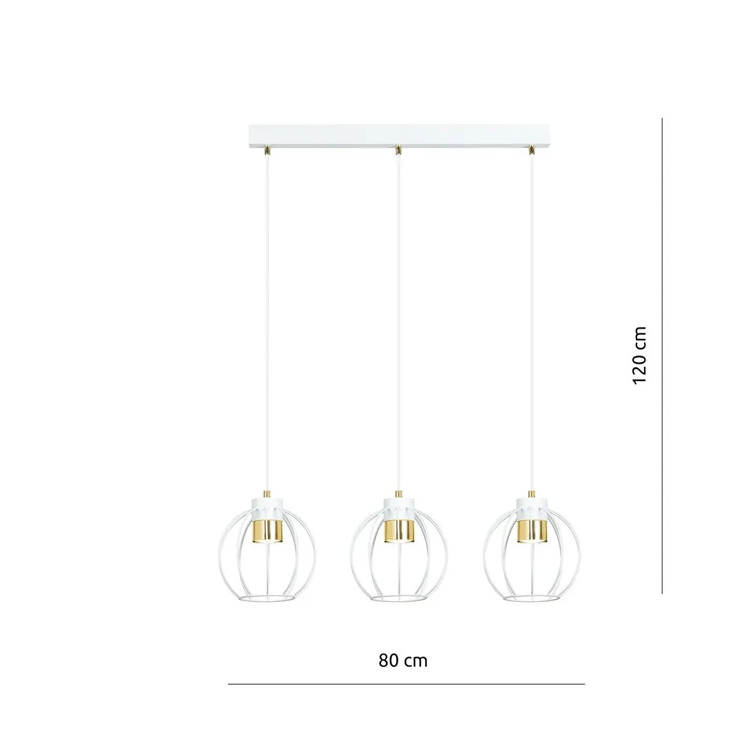 Lampa wisząca AJAX Czarny/Złoty 1224/3 - 1224/3