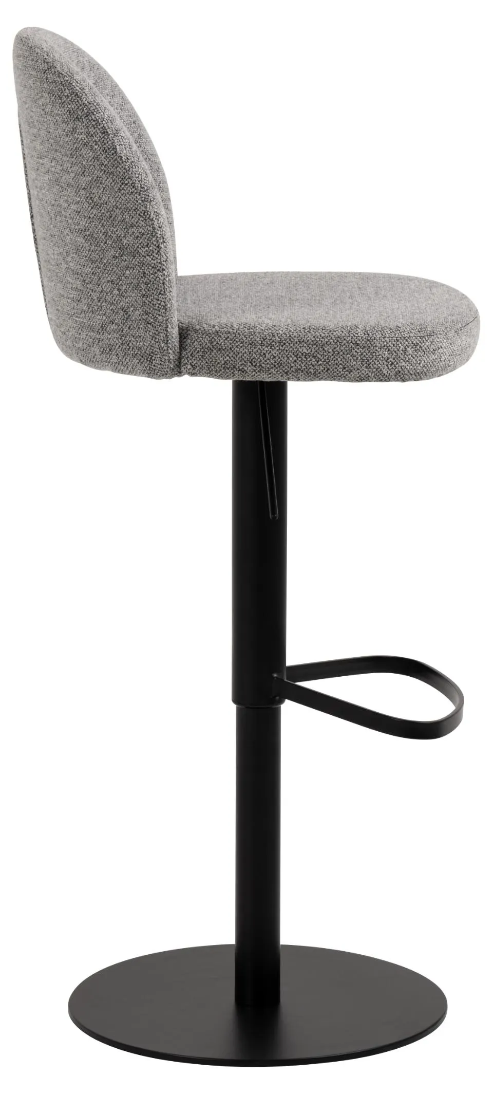 image krzesło barowe, siedzisko tapicerowane, podstawa stalowa, wysokość regulowana, kolor szary