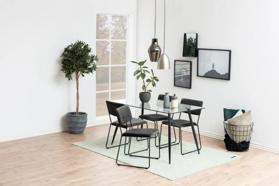 Krzesło tapicerowane metalowe MIRANDA 2 szt. ciemnoszare/czarne - 0000081337