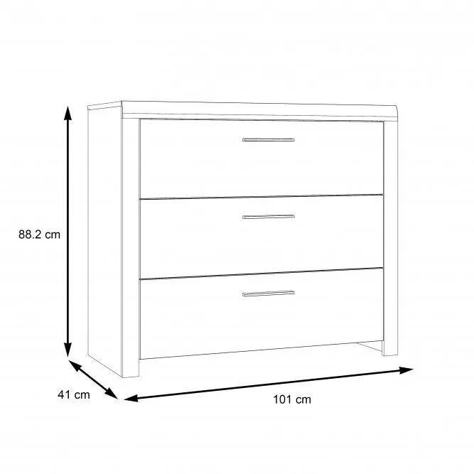 Komoda z 3 szufladami DALATE dąb katania - DQLK211-M265