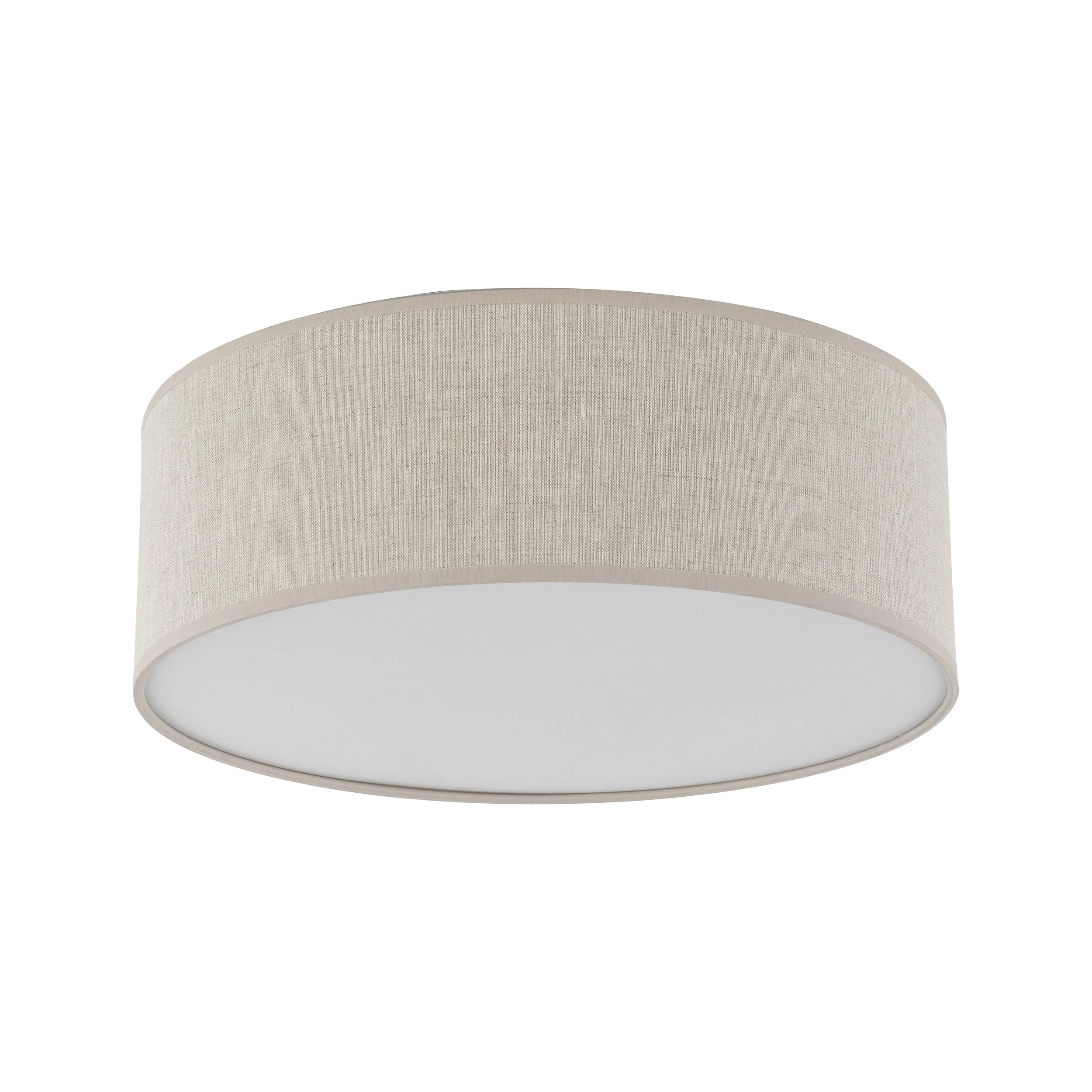 Lampa sufitowa NICOLA brązowa z białym kloszem okrągła 38x14cm