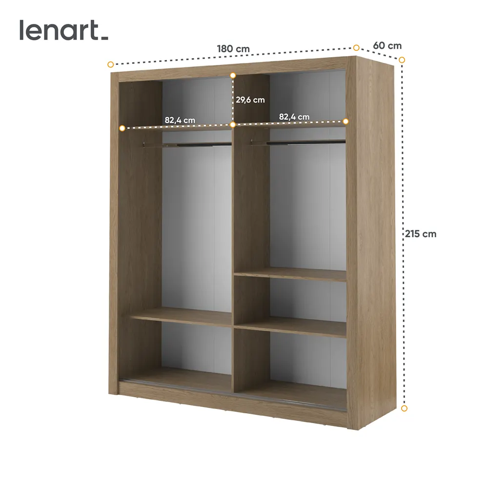 Szafa 2-drzwiowa ARTI AR-03 180cm dąb shetland - AR3DH