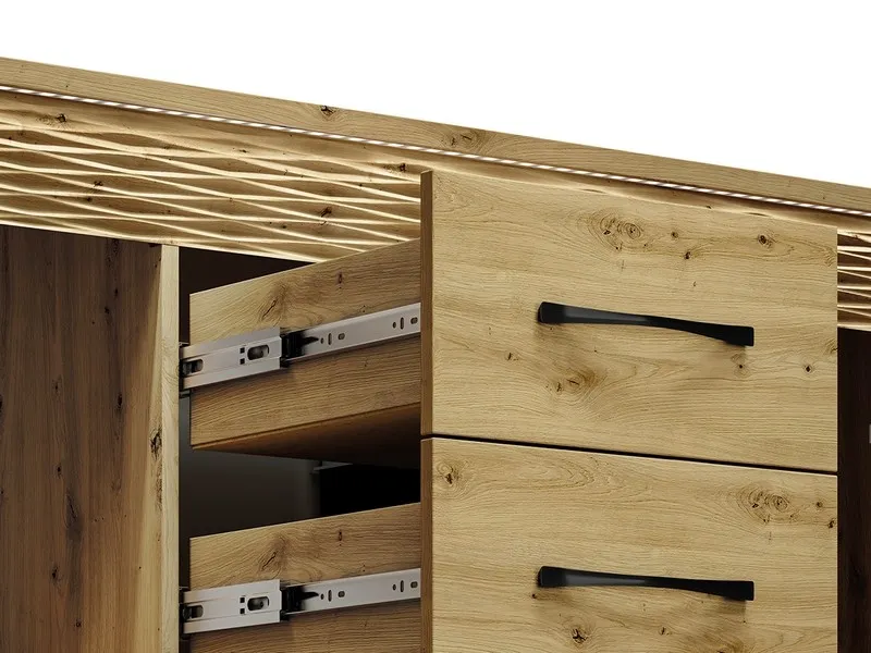 Komoda 2-drzwiowa z 4 szufladami ARTIS 07 z oświetleniem, dąb artisan - 1ARTI07-001